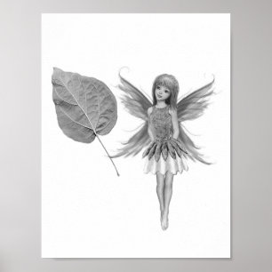 Catalpa Tree Fairy mit Leaf Poster