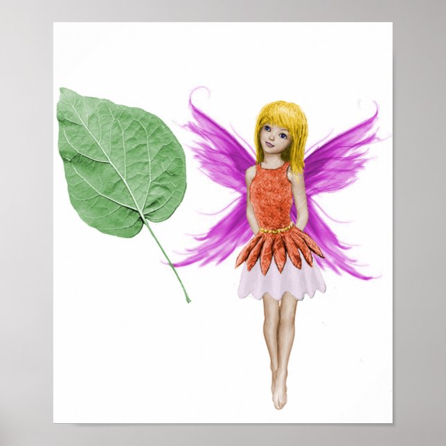 Catalpa Tree Fairy mit Leaf Poster (Vorne)