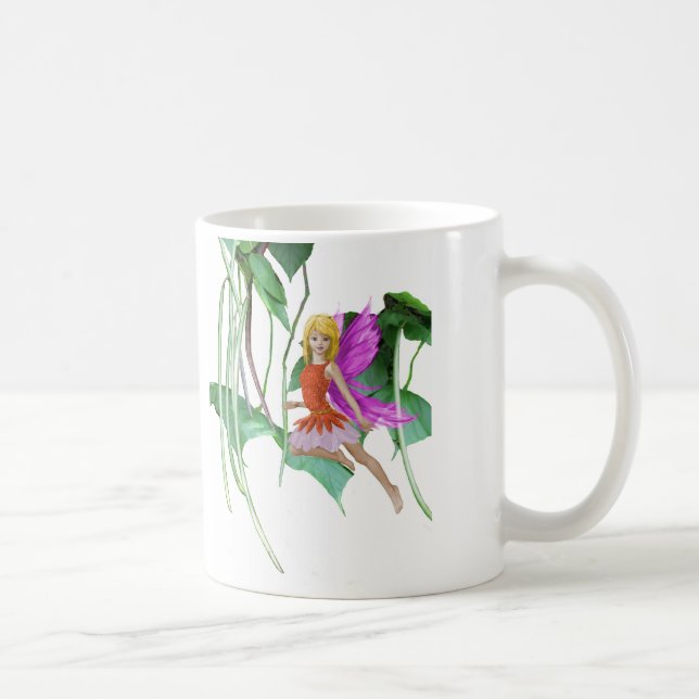 Catalpa Tree Fairy unter Samenpflanzen Kaffeetasse (Rechts)