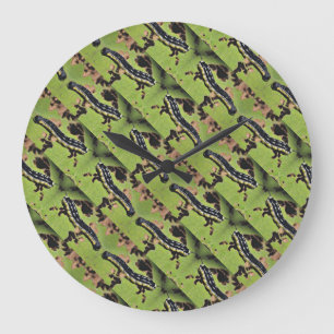 Catalpa Worms Camouflage Catfish Fischen Große Wanduhr