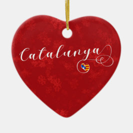 Catalunya Herz, Weihnachtsbaum-Verzierung, Keramik Ornament