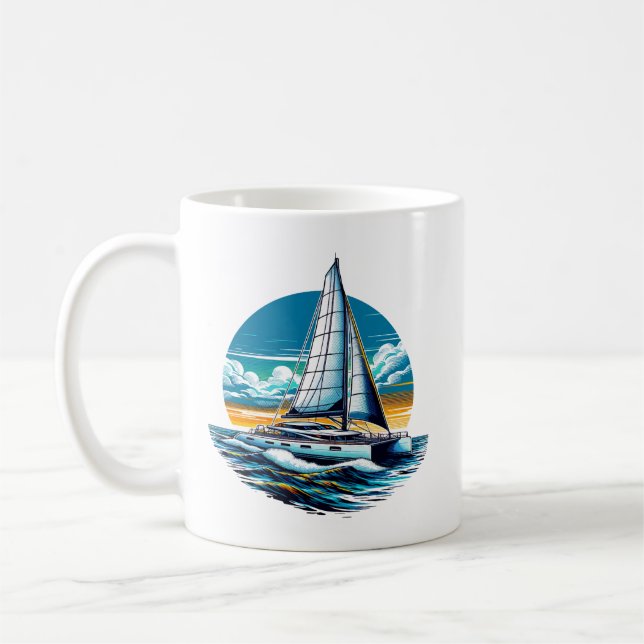 Catamaran Sailboat Kaffeetasse (Links)