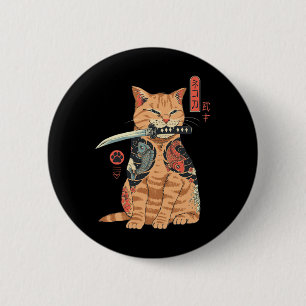 Catana Cat Vintag Niedliche, japanisch inspiriert Button