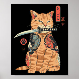 Catana Cat Vintag Niedliche, japanisch inspiriert  Poster