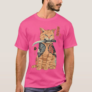 Catana Cat vintage Süße Japanisch inspirierte Katz T-Shirt