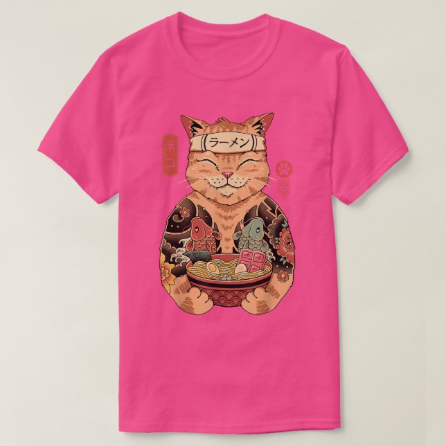 Catana - Niedliche, japanisch inspiriert Katze T-Shirt (Design vorne)