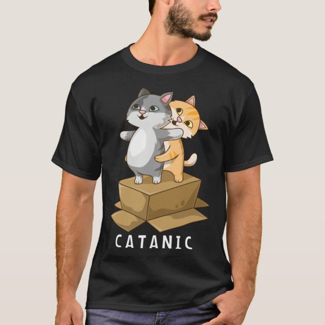 CATANIC  Cat Kitten  Parody Cruise Ship Vacation T-Shirt (Vorderseite)