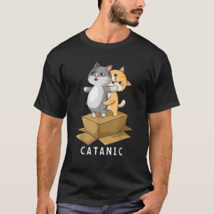 CATANIC Lustige Katze Katzenliebhaber Parodie Kreu T-Shirt