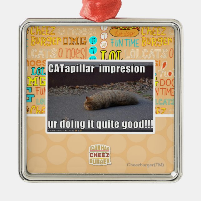 CATapillar Silbernes Ornament (Vorne)