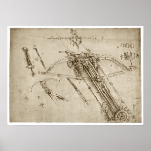 Catapult, Leonardo da Vinci, 1490 Poster
