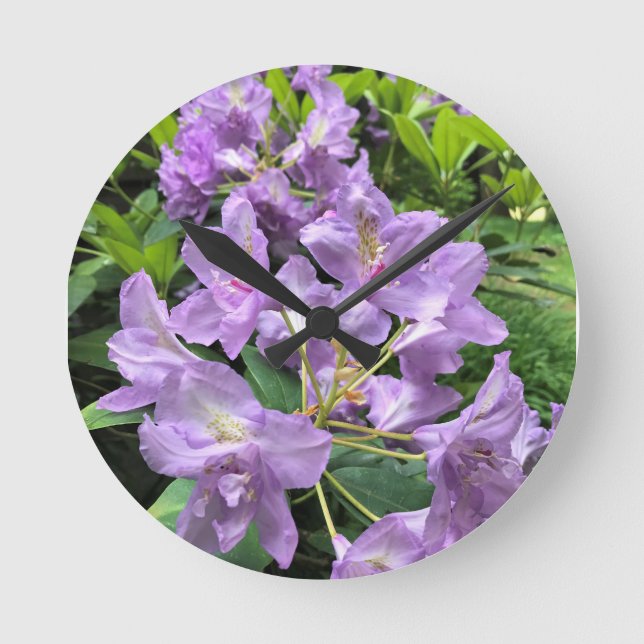 Catawbiense Boursault Rhododendrons, Oregon Runde Wanduhr (Vorderseite)