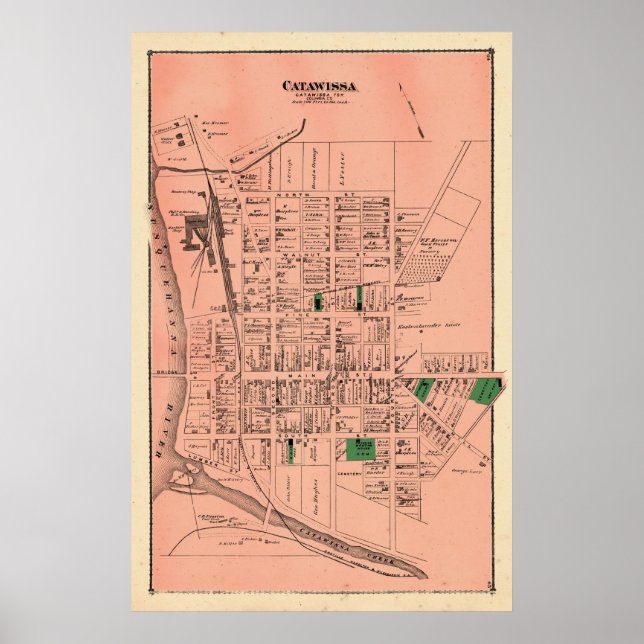 Catawissa 1876 Beers Atlas Poster (Vorne)