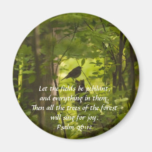 Catbird in Forest Green Magnet