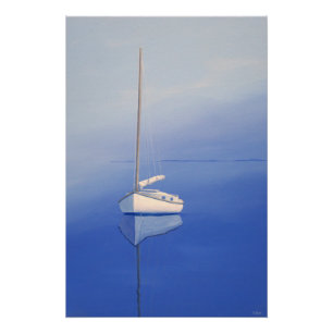 Catboat am Anker Poster