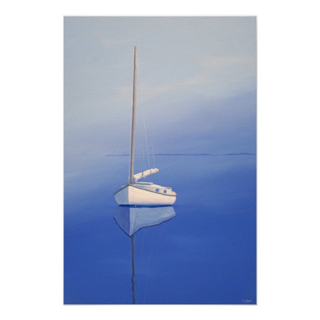 Catboat at Anchor Poster (Vorderseite)