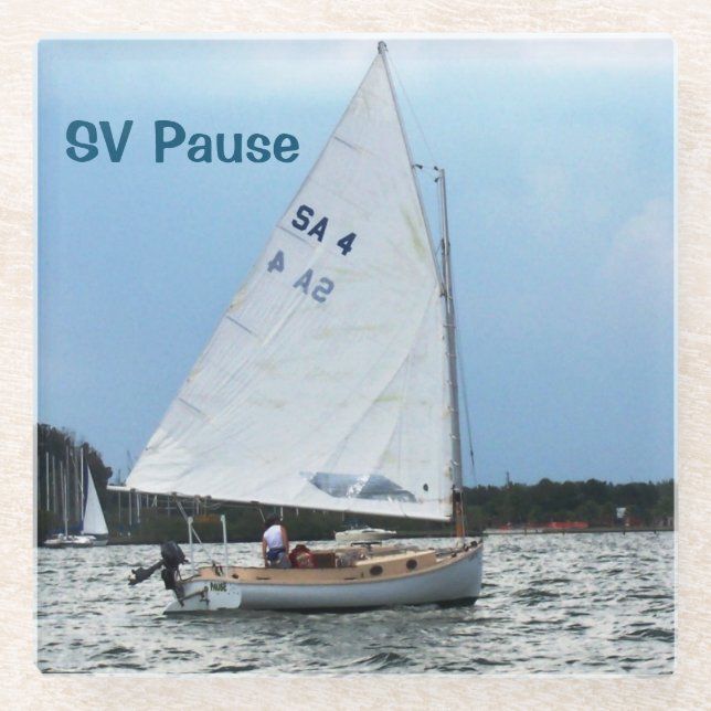 Catboat Sailing Untersetzer (Vorderseite)