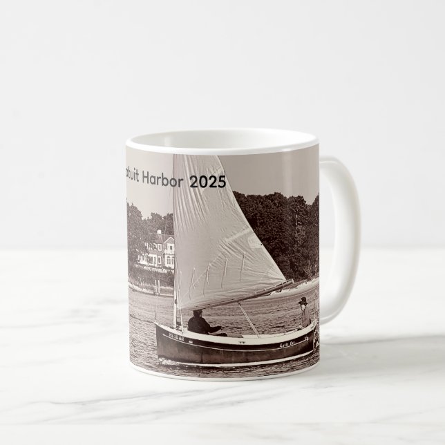 Catboat Summer Sail, Cotuit Harbor 2025 Coffee Mug Kaffeetasse (VorderseiteRechts)