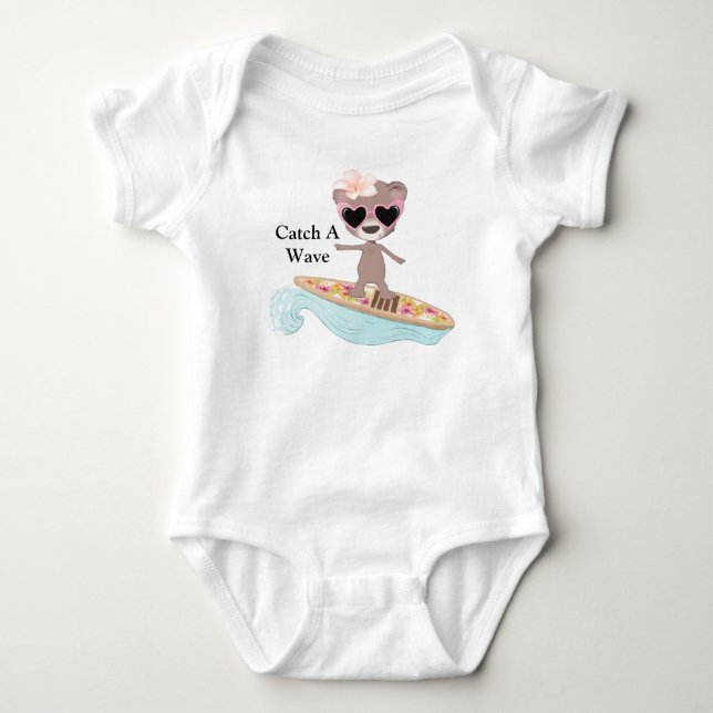 Catch A Wave Surfer Baby Strampler (Vorderseite)