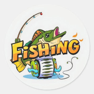 Catch of the Day: Fun Fishing Adventure! Runder Aufkleber