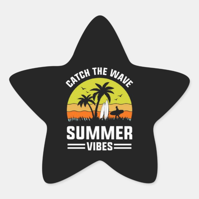 Catch The Wave Summer Vibes-64193 Stern-Aufkleber (Vorderseite)