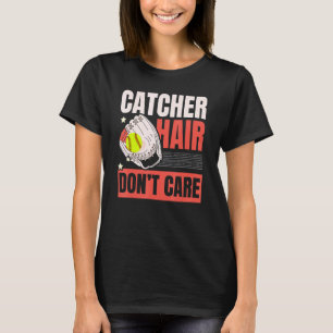 Catcher-Hair Passen Sie den Softball-Spielersport  T-Shirt