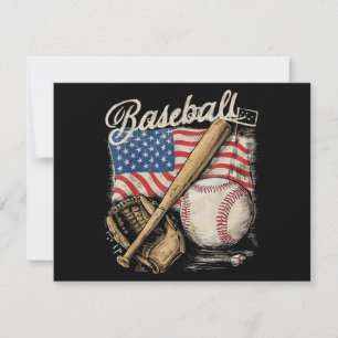 Catcher-Pitch der American Flag Baseball Player Ba Feiertagskarte