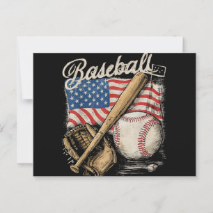 Catcher-Pitch der American Flag Baseball Player Ba Postkarte