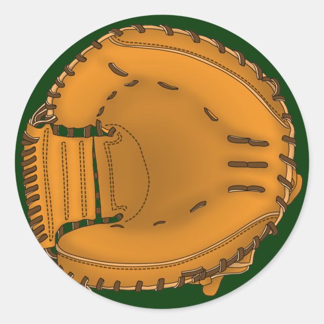 catcher's mitt runder aufkleber (Vorderseite)