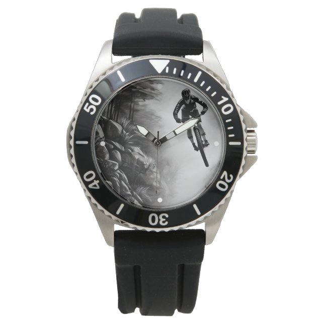 Catching Air - Mountain Bike Digitale Bleistiftski Armbanduhr (Vorderseite)