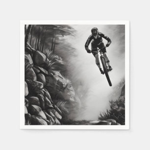 Catching Air - Mountain Bike Digitale Bleistiftski Serviette