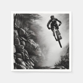 Catching Air - Mountain Bike Digitale Bleistiftski Serviette