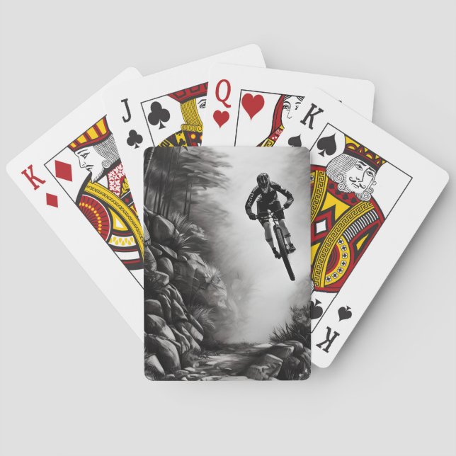 Catching Air - Mountain Bike Digitale Bleistiftski Spielkarten (Rückseite)