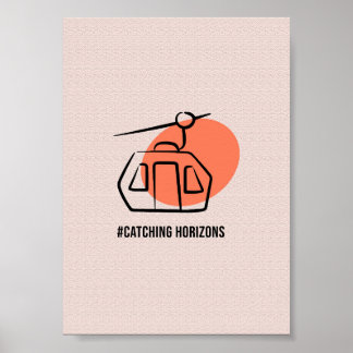 Catching Horizons Seilbahn - Minimalistische Bergl Poster