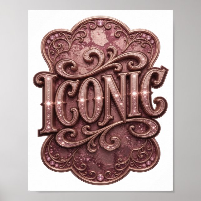 Catchy Pink ICONIC Statement Design Poster (Vorne)
