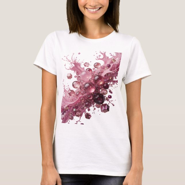 Catchy Silver ABSTRACT ART Tragbare Kunst v2 T-Shirt (Vorderseite)