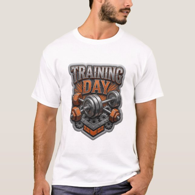 Catchy Silver TRAINING DAY Druck T-Shirt (Vorderseite)