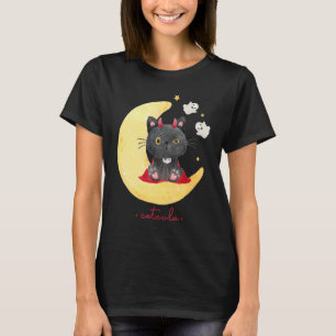 Catcula ein süßes kleines Kätzchen als Dracula auf T-Shirt