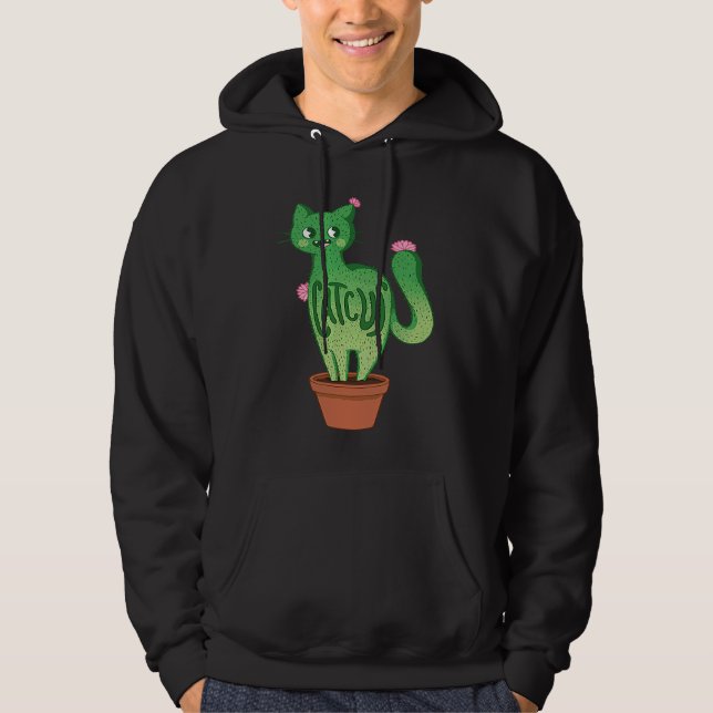 Catcus Cat Cactus Succulent Plants Kitty Lovers Fu Hoodie (Vorderseite)
