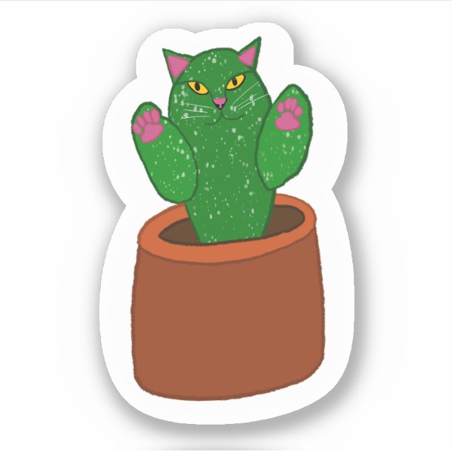 Catcus Cutout Sticker (Vorderseite)