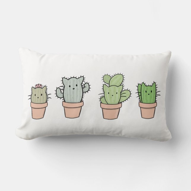 Catcus Familie Cusion Lendenkissen (Vorderseite)