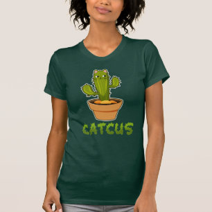 Catcus Funny Cactus Cat Pflanze Pot T-Shirt