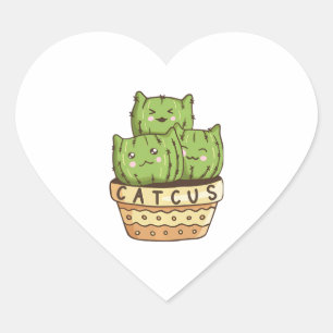 Catcus Funny Cat Cactus Cats Cacti Succulent Lover Herz-Aufkleber