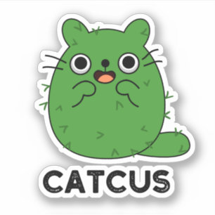 Catcus Funny Cat Cactus Pun Aufkleber