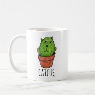 Catcus Pet Cactus Cartoon Cat Design Kaffeetasse