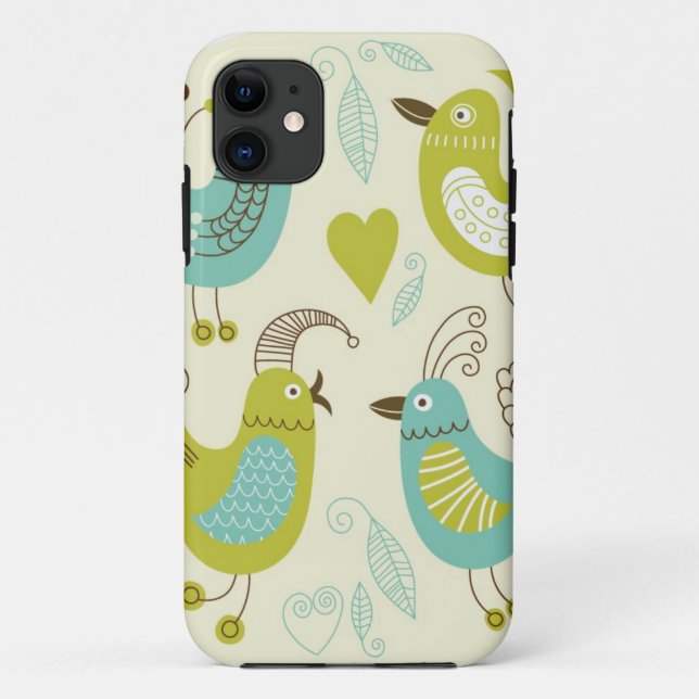 cate Cartoonvögel Case-Mate iPhone Hülle (Rückseite)