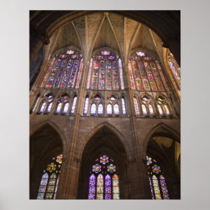 Catedral de Leon, Buntglasfenster Poster