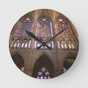 Catedral de Leon, Buntglasfenster Runde Wanduhr