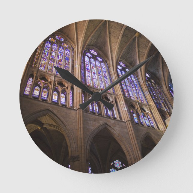 Catedral de Leon, Buntglasfenster Runde Wanduhr (Vorderseite)