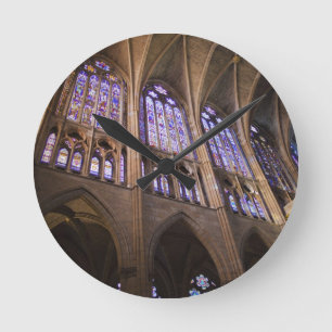 Catedral de Leon, interior stained glass windows Runde Wanduhr