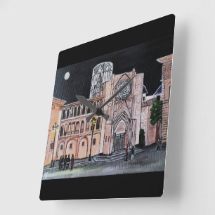 Catedral de Santa María Gemälde von Alfred Fox Quadratische Wanduhr